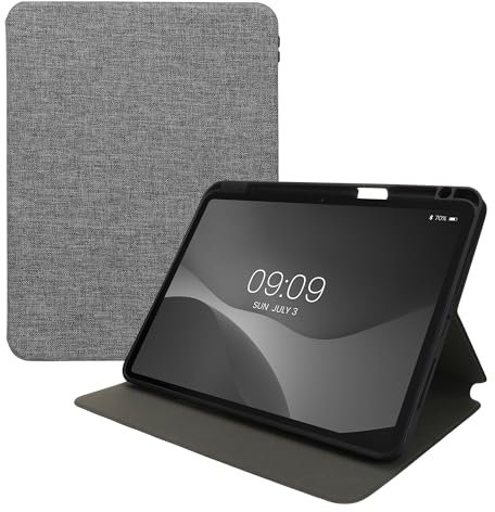 kwmobile Funda Compatible con Apple iPad Pro 11 (2024) - Case de Tela Cierre magnético Soporte en Gris