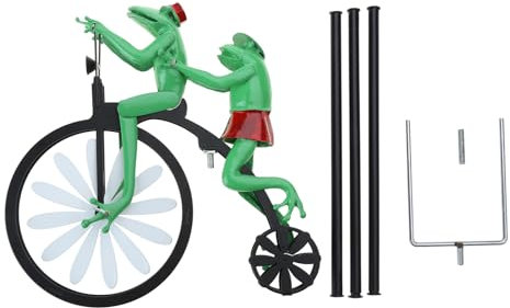 TQUXNGA Vintage Metall Windspiel Tier für Frosch Motorrad Pfahl Garten Hof Outdoor Dekoration