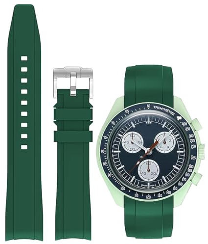 Niziruoup Bracelets pour Montre Omega x Swatch MoonSwatch Rolex Seiko,Courbe Sans Soudure,Bracelet de Rechange Silicone Caoutchouc 20mm 22mm Bracelets de Remplacement pour Homme Femme