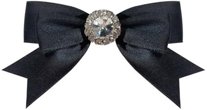 Maxtonser Funkelnde schwarze Schleife, Brosche, modisches Accessoire, Krawatte, Pullover, Brosche, geeignet für Hochzeit, Party und Abschlussfeier