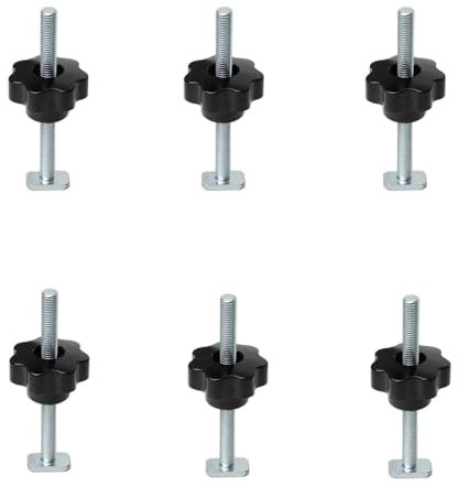 JCFANTS 6Pack Handle T-slot Slider Miter T-track Jig Screw Fixture For Table Saw Router Chute Rail DIY Woodworking Bench Tool M8x100mm