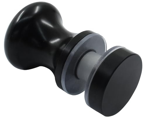 Kyuionty Dusch-Glastürgriff, Edelstahl-Ziehgriff für Badezimmer-Glastüren (schwarz, rund, 5 mm-15 mm)
