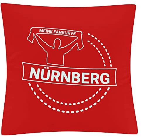 multifanshop Kissenbezug - Nürnberg - Meine Fankurve - Druck weiß - Kissen Größe one Size rot