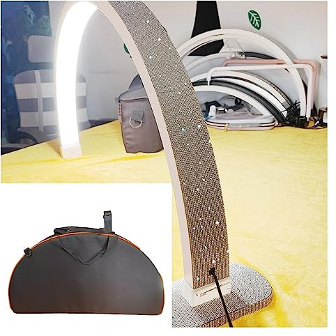 SOFTTO Light for Beauty Salon 40W Arch Table Nail Lamp White Diamond LED Half Moon Light for Nails Tattoo Salon Beauty for Beauty Salon Makeup Floor Lamps & Torchieres(with Bag)