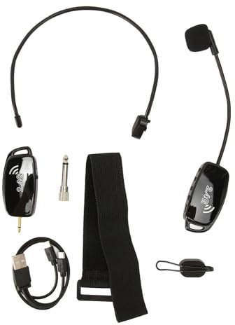Aramox Microphone pour Violon Erhu 2,4 G avec Réduction du Bruit, Batterie Plug and Play 400 MAh pour Instruments de Violon Erhu avec Adaptateur 3,5 Mm à 6,35 Mm