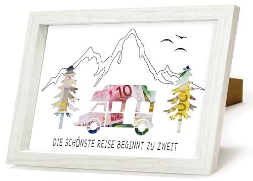 HSDSH Geldgeschenk Reise, Wohnmobil Berge Verpackung für Geldgeschenk, Urlaubskasse Geschenk für Camper & Reisefreunde Reisekasse, Geschenke Geldgeschenk für Freunde, Familie, Frauen und Männer
