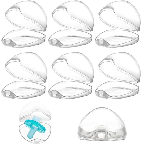 6 Pcs Schnullerbox für Baby,Transparent Schnullerbox,Schnullerbox Tragbar,Schnuller Vorratsbehälter,Schnuller Box Staubdicht,Transparent Staubdicht Box