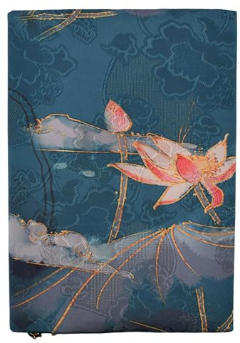 BLBMH Buchumschlag für Taschenbücher, 14 x 21,6 cm, verstellbarer Stoff, Buchhülle, Schutz, Hardcover, Softcover, Buchromane, Notizbuch, Bibel – Lotus B