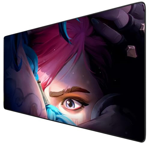 League of Legends Arcane Tapis de Souris XXL, Multifonction Gaming Anime Mousepad Clavier Gaming imperméable et 3mm Base en Caoutchouc antidérapant Surface Texturée (80 x 30 cm)