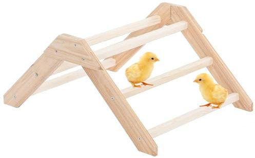 Percha de pollo para gallinero, escalera de madera para gallinero, soporte multifuncional para entrenamiento de animales pequeños, loros, hámsteres, jerbos, aves de corral