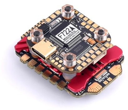 F722FC MPU6000 & AM32 55A 4-in-1 ESC Stapelbar 3-6S Barometer Eingebautes OSD Vollfarbe Passend for RC FPV Racing Drone(55A AM32 ESC)