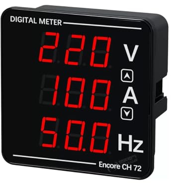 Taikuwu AC Digital Multimeter Voltmeter Amperemeter Frequenzmesser, 50-500V 1-120A 10-99.9Hz, Spannung Strom Frequenz Messgerät mit Transformator, LED-Anzeige für Haushalt Industrie Labor