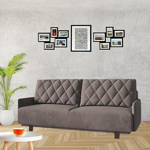 Agritrade AK IKARIA Sofa Bed with Storage and Bonnell Spring Mattress Brown