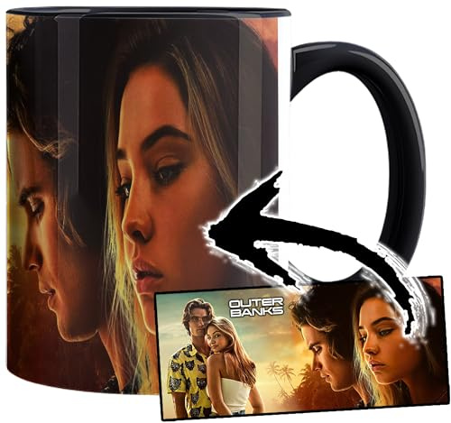 MasTazas Outer Banks Madelyn Cline Chase Stokes Taza Interior y Asa Negra Ceramica Mug