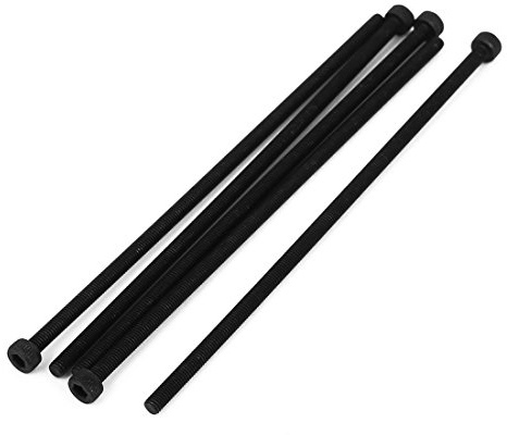 Sourcingmap M3x100mm Fully Thread Hex Socket Head Knurled Cap Screw Bolt Black 5pcs