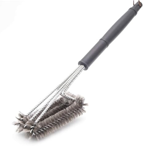 Allgrill Grillbürste, 44 cm lang (3er-Grillbürste längs, je 16 x 9 cm) (Grillreinigungsbürste, BBQ-Bürste)