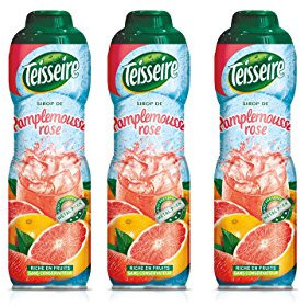 Teisseire Sirop de Pamplemousse Rose pour Boisson Rafraîchissante, Cocktails, Bidon Recyclable 3x60cl
