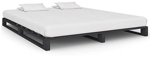 vidaXL Palettenbett Grau Massivholz Kiefer 160×200 cm