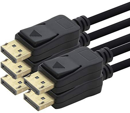 5 x câble DP 4K 60 Hz - 2 m -Câble Displayport, bande passante DP 1.2 de max. 21,6 Gbit s 4K2K 60 Hz compatible 1.1, HDCP, DPCP noir