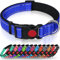 Taglory Hundehalsband, Weich Gepolstertes Neopren Nylon Hunde Halsband für Kleine Hunde, Verstellbare und Reflektierend für das Training, Dunkelblau