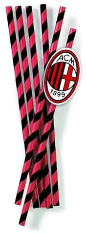 12 Pailles Milan en carton 19,5 cm - Rouge - Taille Unique