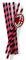 12 Pailles Milan en carton 19,5 cm - Rouge - Taille Unique