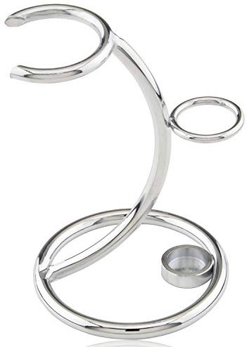 Yibang Rasiermesser, Bürstenständer, Schwere Chrom Rasierständer, Rasierpinselständer - Halter Edelstahl Rasierpinsel Ständer für Sicherheit Rasierer Aufbewahrung Rasierpinsel Halter (Silber)