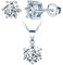 Yumilok Damen Schmuckset Basic Ohrstecker Halskette Ohrringe Kette Set Schmuck Set 925 Sterling Silber sechs Klaue Zirkonia Anhänger