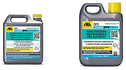 FILA Surface Care Solutions Concentrated Neutral Cleaner, 5L & Concentrated Neutral Detergent (Marble, Stone, Porcelain Tiles, Ceramic Tiles, Terracotta, Wood and Laminates), 1L
