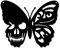 CREATCABIN Metall Wandkunst Schmetterling Schädel Dekor Wandbehang Plaketten Ornamente Eisen Wandkunst Skulptur Zeichen Für Wohnzimmer Küche Garten Büro Dekoration Geschenk Schwarz 6.3 x 7.9inch