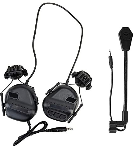 WarmHeartting Auriculares tácticos militares con adaptador de riel rápido para casco y accesorios de comunicación para micrófono
