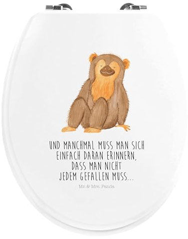 Mr. & Mrs. Panda Motiv WC Sitz Affe - Geschenk, Liebe, Klodeckel, WC-Sitz, Selbstbewusstsein, Selbstliebe, Toilettendeckel, Klobrille, Toilette,