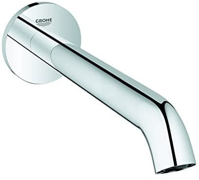 GROHE Essence, Wannenarmatur 22cm (Einlauf für die Badewanne, Wanneinlauf für die Wandmontage, Auslauf mit Mousseur, langlebige Oberfläche), chrom, 13449001