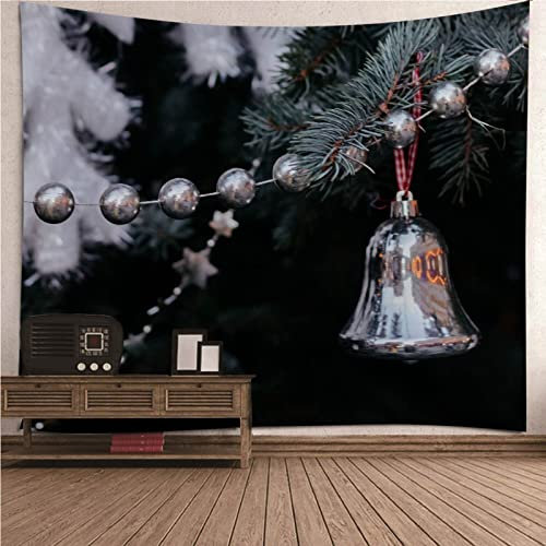 Bishilin Natale Addobbi Tappeto A Muro Rami di Campane per Soggiorno Camera da Letto Dormitorio Murale Decorazione,Festa Sfondo, 240x220CM