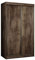 Kleiderschrank Toplo 100 III, Dielenschrank, Garderobenschrank, Schlafzimmerschrank, 100 x 200 x 62 cm, Schwebetürenschrank (Esche Dunkel, mit Blauer LED Beleuchtung.)