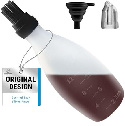 Silicone Pastry Brush, All-in-One Slicone Basting Brush with Sauce Bottle, Heat Resistant BBQ Accessories and Cooking Gadgets, BPA-Free Oil Dispenser for Cooking, Baking, Grilling (Black)