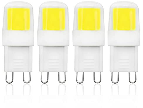 XIMNCHNI G9 LED Lampe Kaltweiß 6000K,230V G9 Fassung Leuchtmittel,2W Ersatz 10-20W Halogen Glühbirne,360 Abstrahlwinkel,Nicht Dimmbar,Perfekt für Leuchter Wohnzimmer Esszimmer,4 Stück