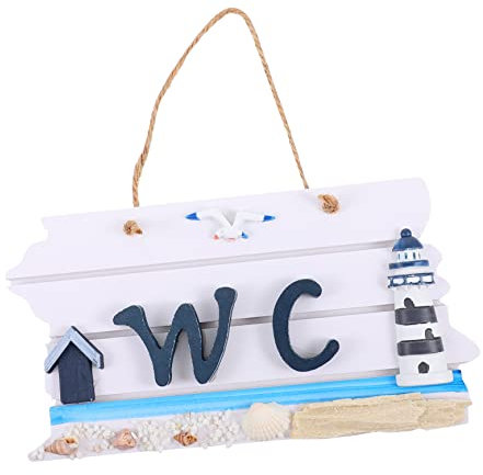 Baluue Panneau Wc Style Méditerranéen Plaque Indicatrice Créative Pour Toilettes Publiques Panneau De Toilettes Clair Et Pratique