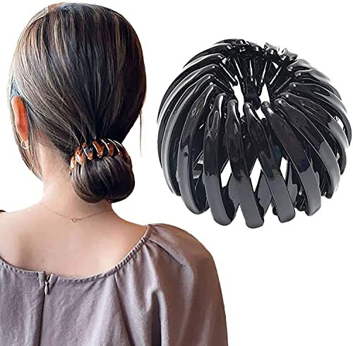 Haarspangen für Damen, Vintage Vogelnest Haarklammern Große Haarclips Haargreifer Haar Accessoire Haarschmuck für Mädchen Damen, Einfarbig Schwarz