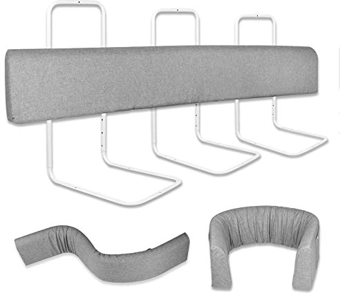 Froadp 400 cm Kinder Bettkantenschutz Set Höhenverstellbar Kinderbettgitter rutschfeste Rausfallschutz für Bett mit Reißverschluss Verformbar Softpack Sicherheitsgeländer für Kleinkinder & Baby