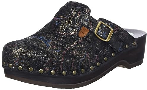 Berkemann Unisex Riemen-Toeffler Holzschuh, Gold/Glamour-Flowers, 40 EU