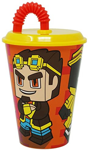 ILS I LOVE SHOPPING Bicchiere Sport con Cannuccia e Coperchio 430 ml per Bambini in plastica senza BPA (Lyon)