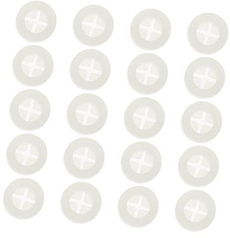 KICHOUSE 20Pcs Silicone Jar Lid Straw Plugs Wooden Cap Dustproof Fixing Stoppers for Canning and Preserving for Wide Mouth Jars and Containers