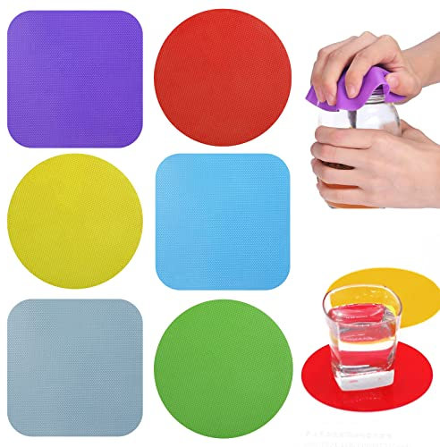 Apriscatole in Silicone, 6pcs Apri Barattoli Silicone per Anziani con Mani Artritiche o Deboli