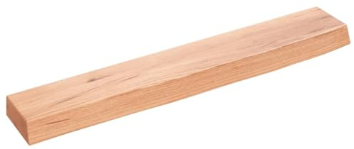 vidaXL Étagère Murale, Dessus de Table avec Bord Vivant, Tablette Suspendue Flottante, Rustique, Marron Clair Bois Chêne Massif Traité