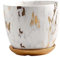 GANAZONO 1 PC Dessus De Bureau Décorations Végétales Mini Conteneurs Décor Botanique Petit Pot De Fleur Jardinière en Marbre Planteur De Poterie Émaillée Pot De Fleur en Céramique Blanche
