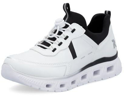 Rieker Damen Low-Top Sneaker M6062, Frauen Halbschuhe,Turnschuhe,Laufschuhe,straßenschuhe,Strassenschuhe,Sportschuhe,Weiss Kombi (80),41 EU / 7.5 UK