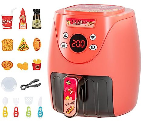 Sollee Friteuse à air pour Kids Friteuse à air avec Musique Color Changing Foods Petit Chef Joue à la Cuisine Jeu de Cuisine pour Kids Cadeau Jouets pour Kids Anniversaire Noël Vacancesces