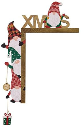 KLOVA Festive Christmas Wall Sign - Santa And Reindeer Theme - Wall Corner Signs - Hanging Decorations - Christmas Decorations For Home Doors Windows
