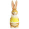 com-four® Deko Aufsteller für Ostern, Bunte Osterhasen mit Brille, Osterdeko zum Hinstellen, Osterdekoration aus Keramik (1 Stück 25 cm gelb)